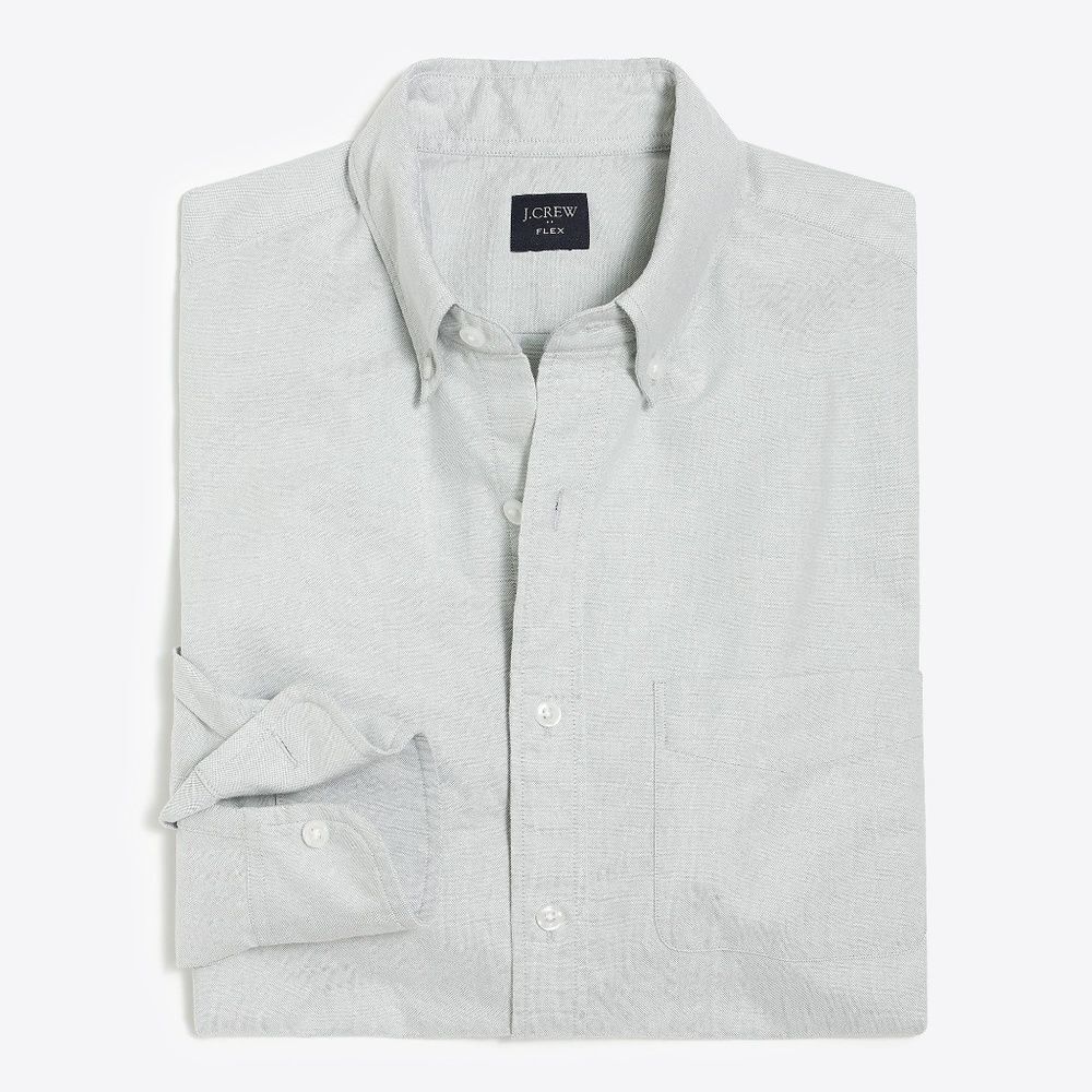 NWT J. Crew Men's Flex Oxford Slim Untucked Casual Button Down Shirt in Grey